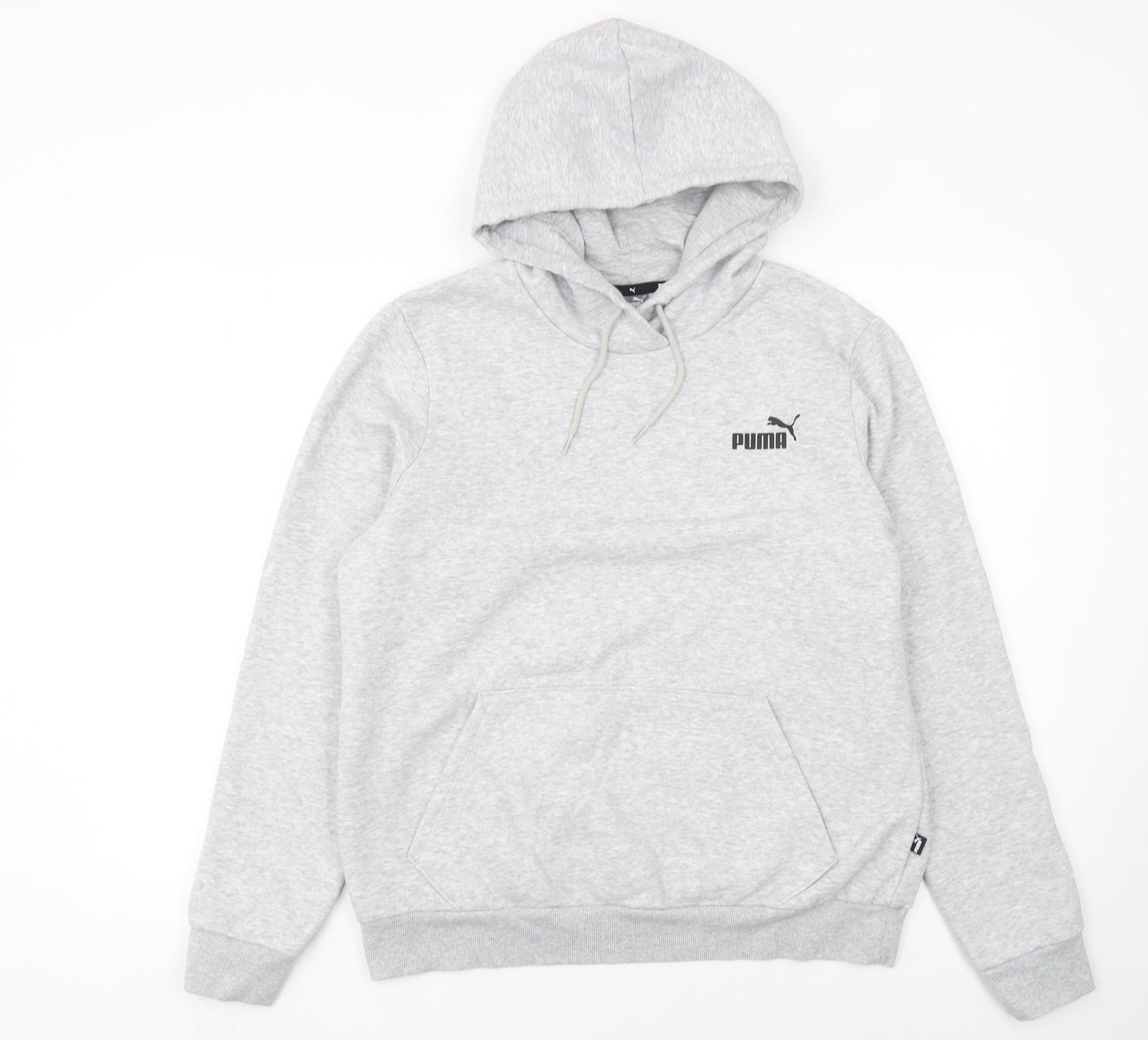 Puma Men's Grey Pullover Hoodie Size L Logo Sweatshirt