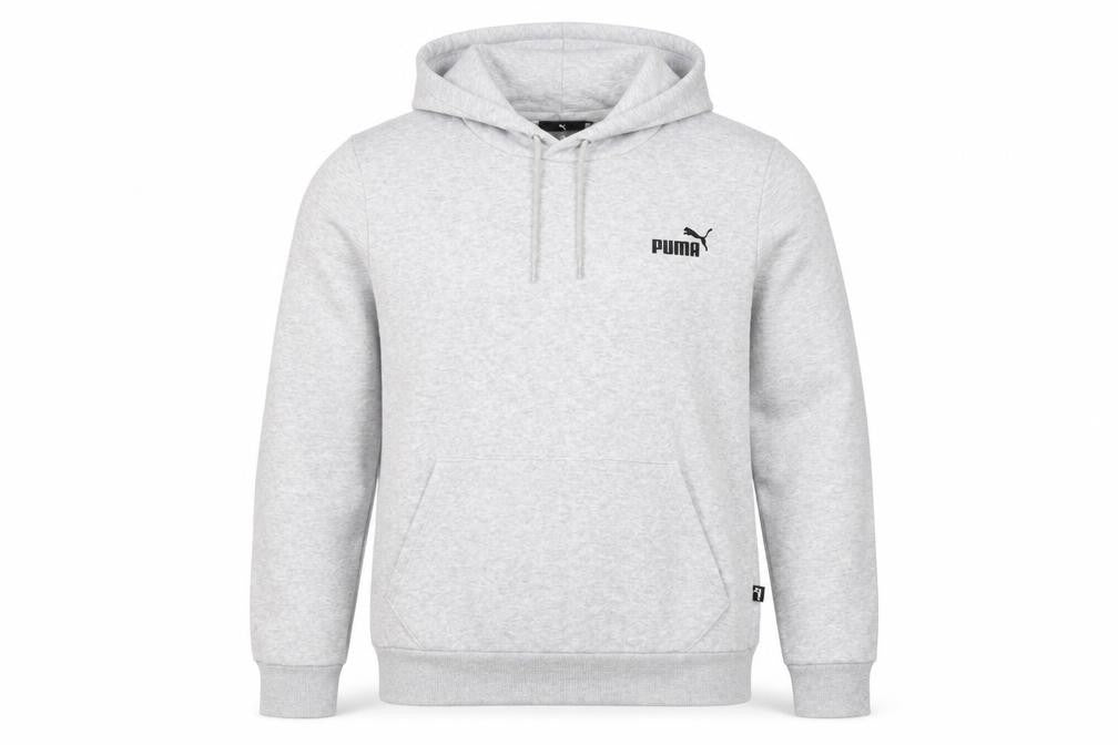 Puma Men's Grey Pullover Hoodie Size L Logo Sweatshirt