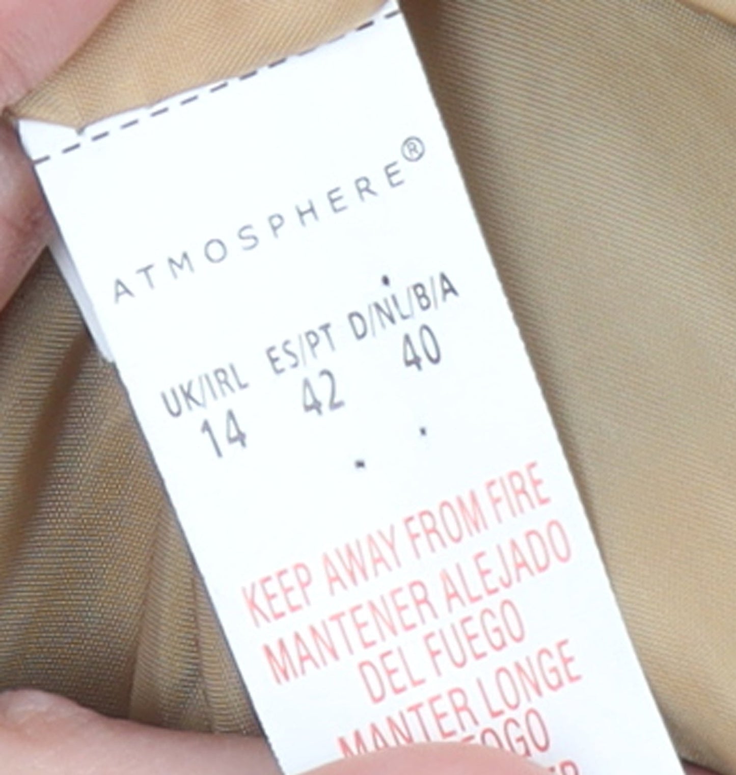 Atmosphere Women's Beige Hooded Duffle Coat Size 14 Classic Winter Style