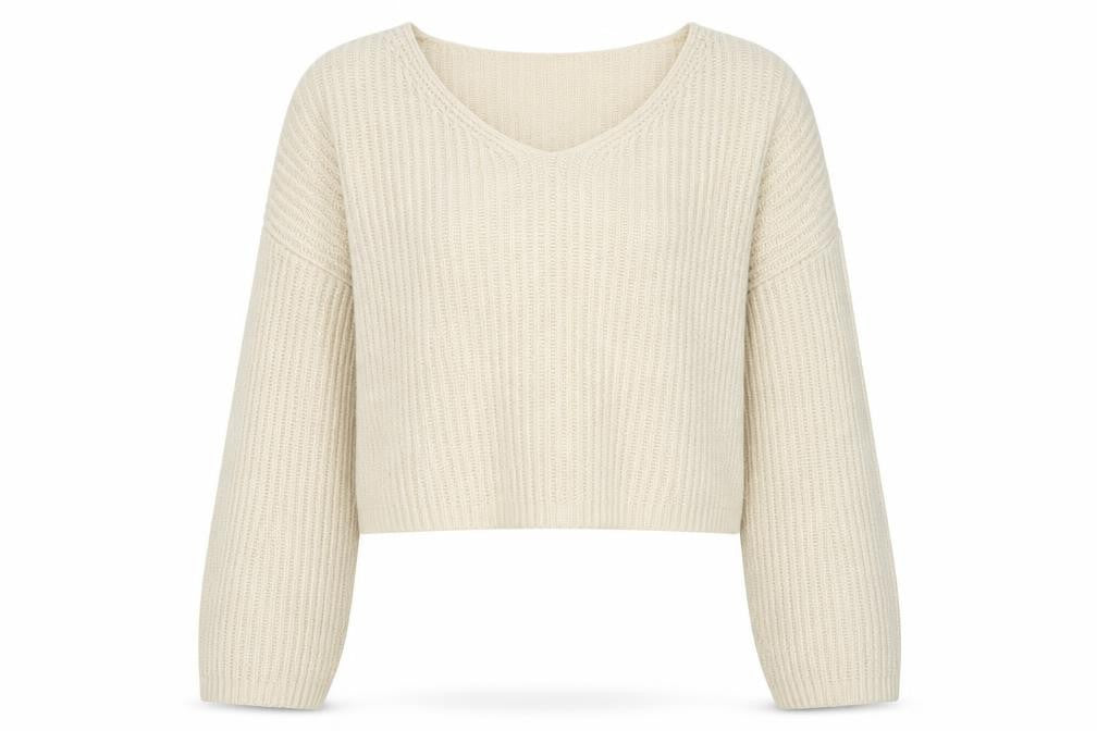 Firetrap Womens Beige V-Neck Chunky Knit Jumper Size 12
