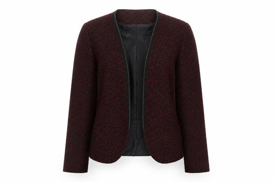 Tu Women’s Red & Black Tweed Open Blazer Jacket Size 10