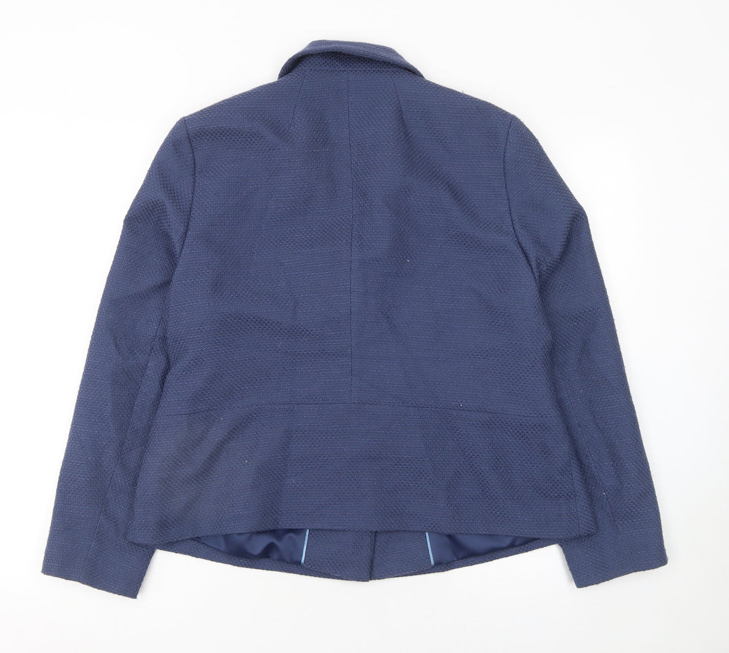 Eastex Women Blue Size 14 Tailored Woven Lined Blazer Jacket