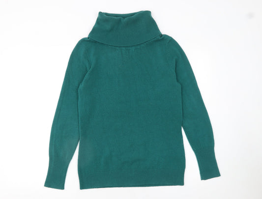M&Co Women’s Green Roll Neck Long Sleeve Knit Jumper Size 14
