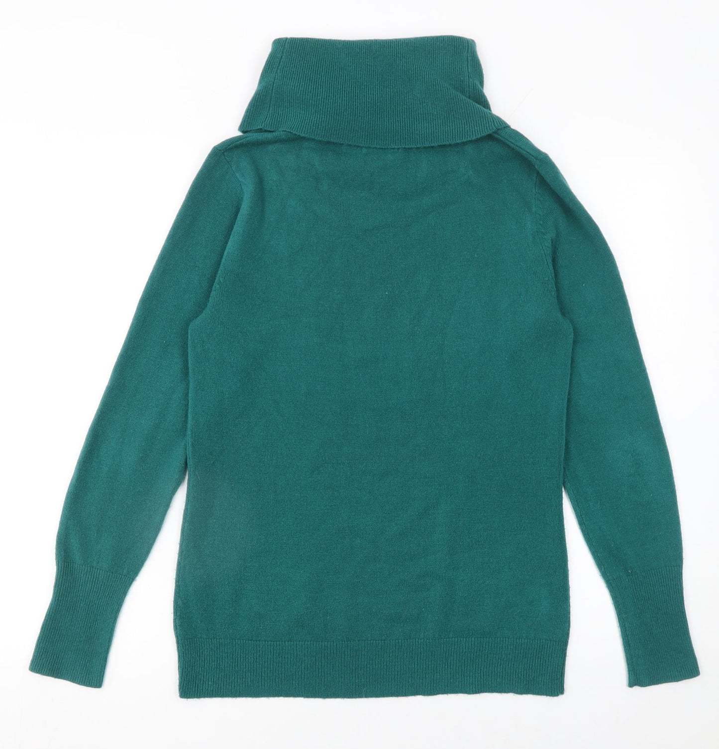 M&Co Women’s Green Roll Neck Long Sleeve Knit Jumper Size 14