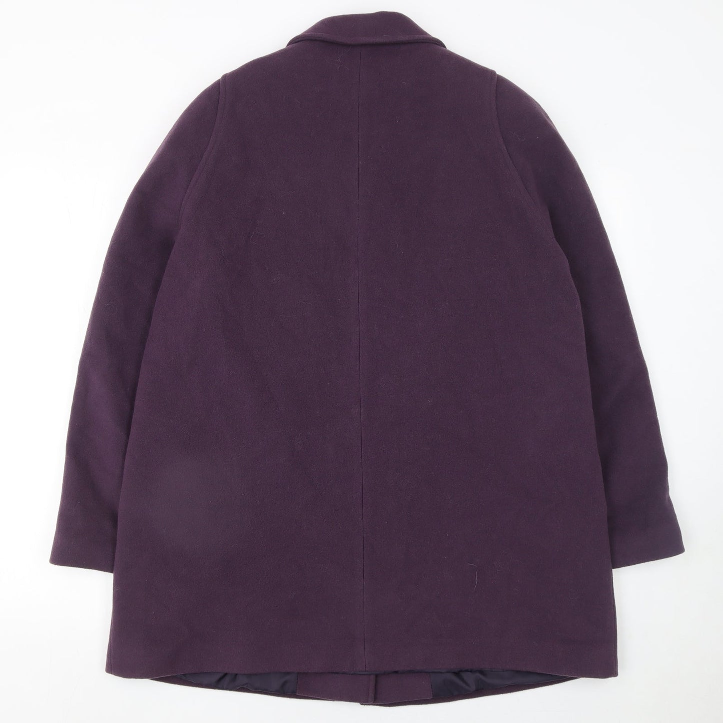Kesta London Womens Purple Wool Cashmere Mid-Length Coat UK 16
