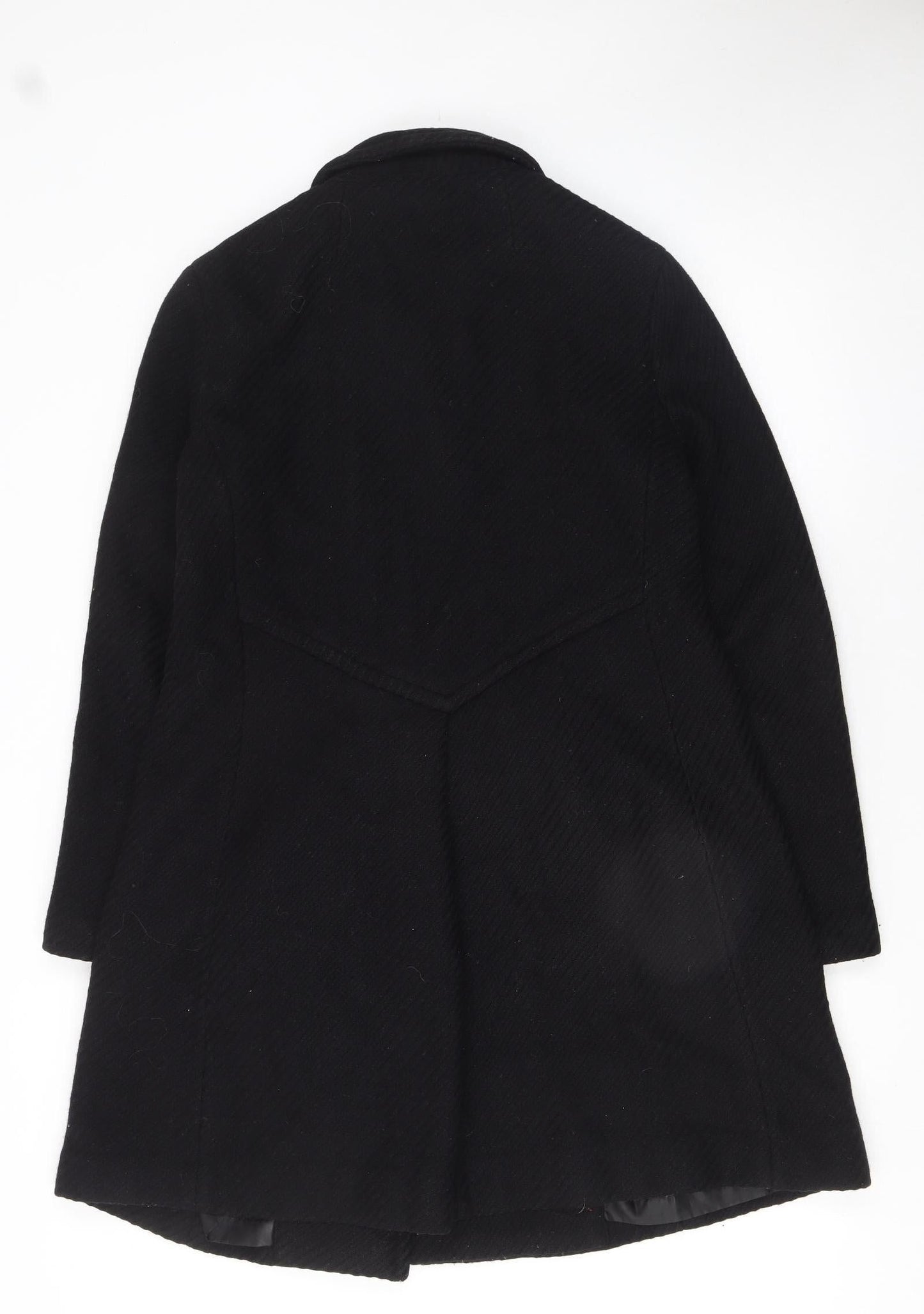 Kimchi & Blue Women’s Black Wool Blend Mid-Length Overcoat Size L