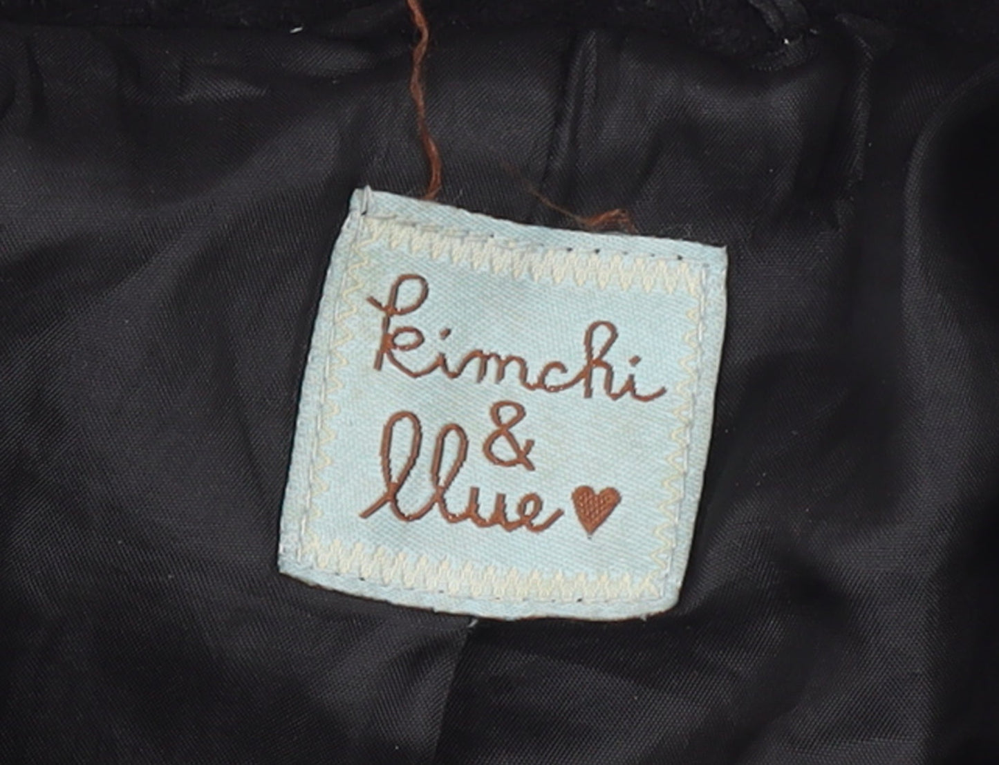 Kimchi & Blue Women’s Black Wool Blend Mid-Length Overcoat Size L