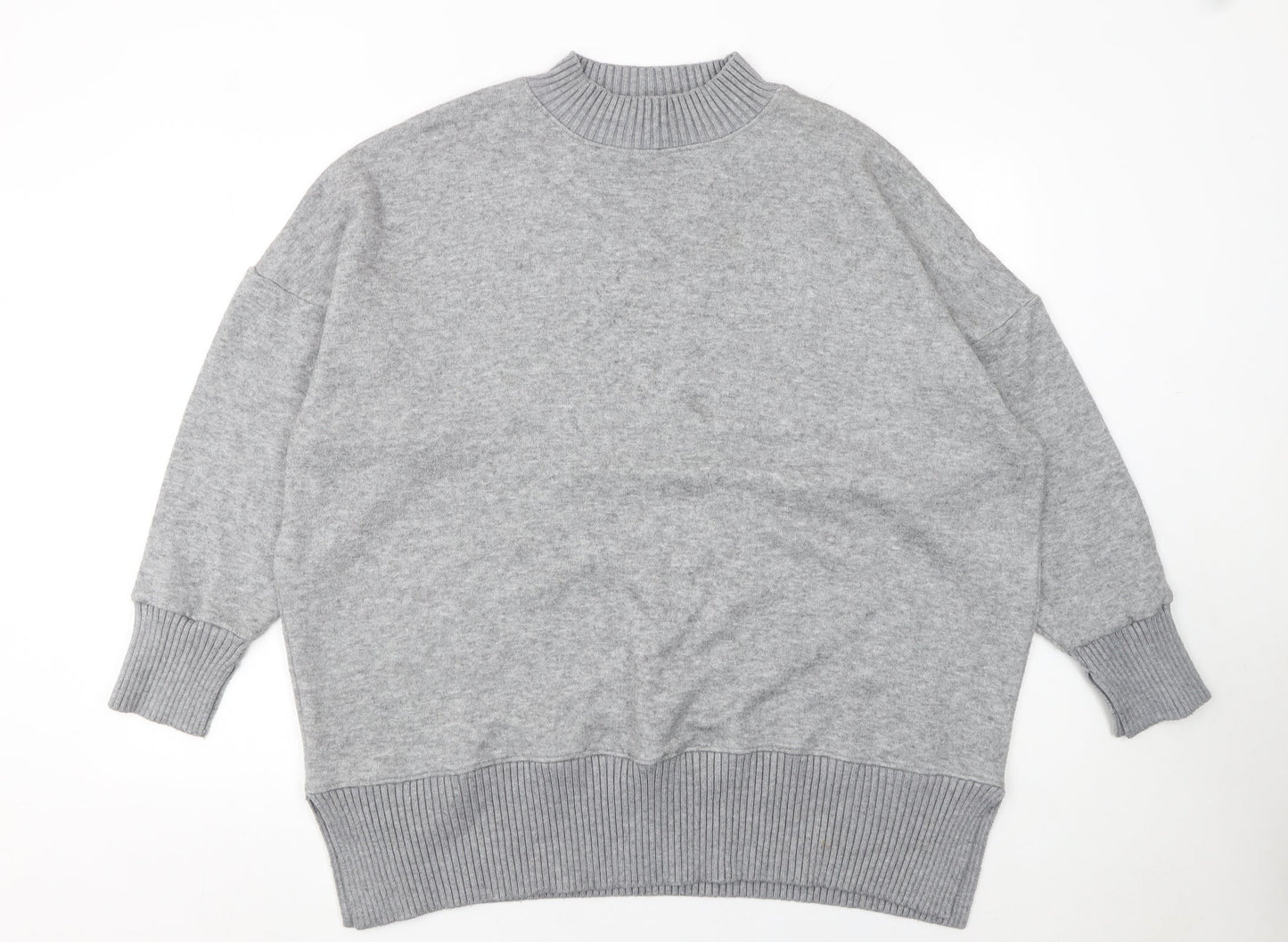 NEXT Women’s Grey Mock Neck Relaxed Fit Long Sleeve Knit Jumper 2XL