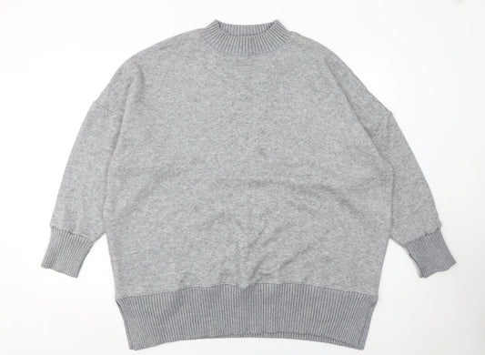 NEXT Women’s Grey Mock Neck Relaxed Fit Long Sleeve Knit Jumper 2XL