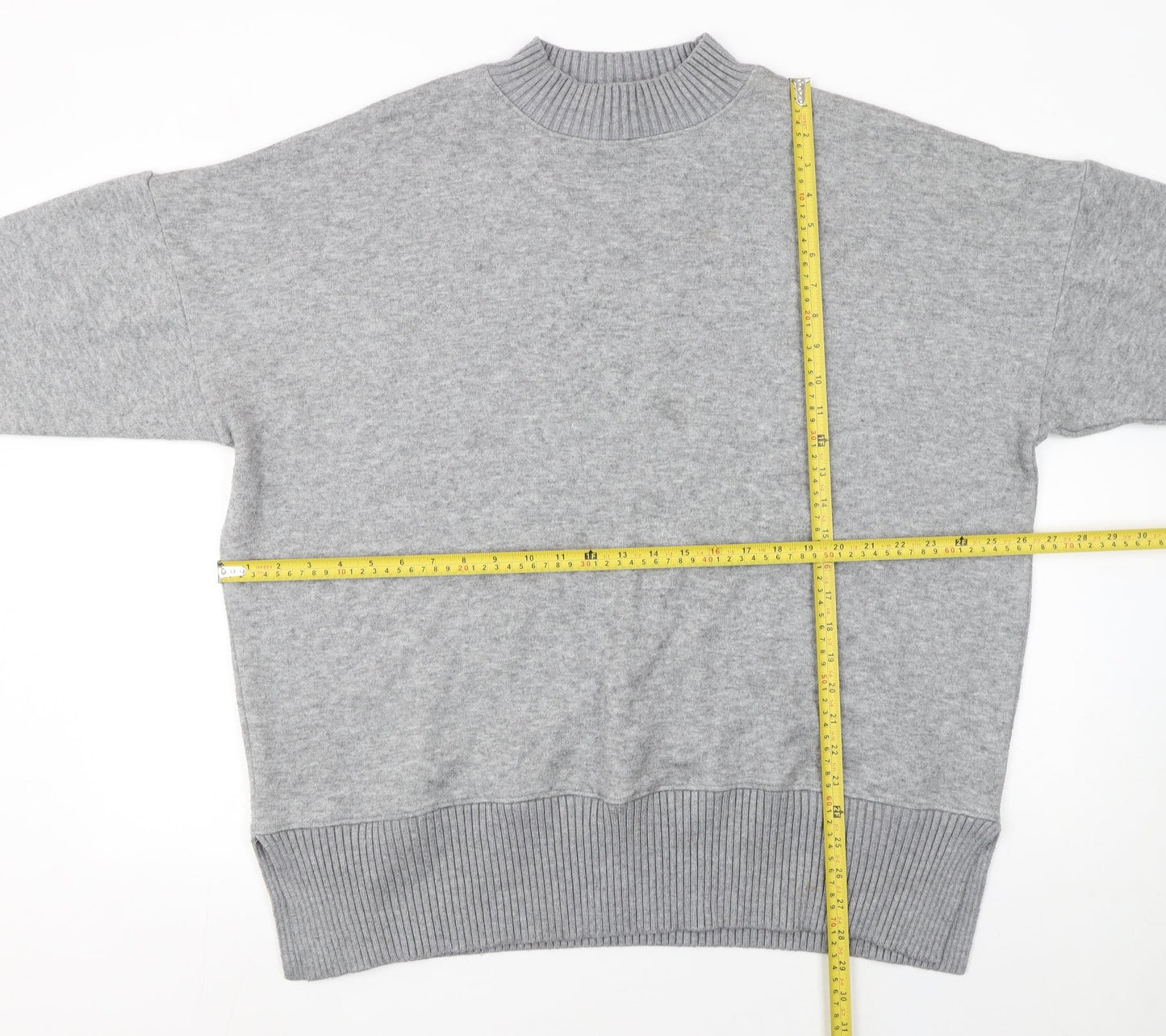 NEXT Women’s Grey Mock Neck Relaxed Fit Long Sleeve Knit Jumper 2XL