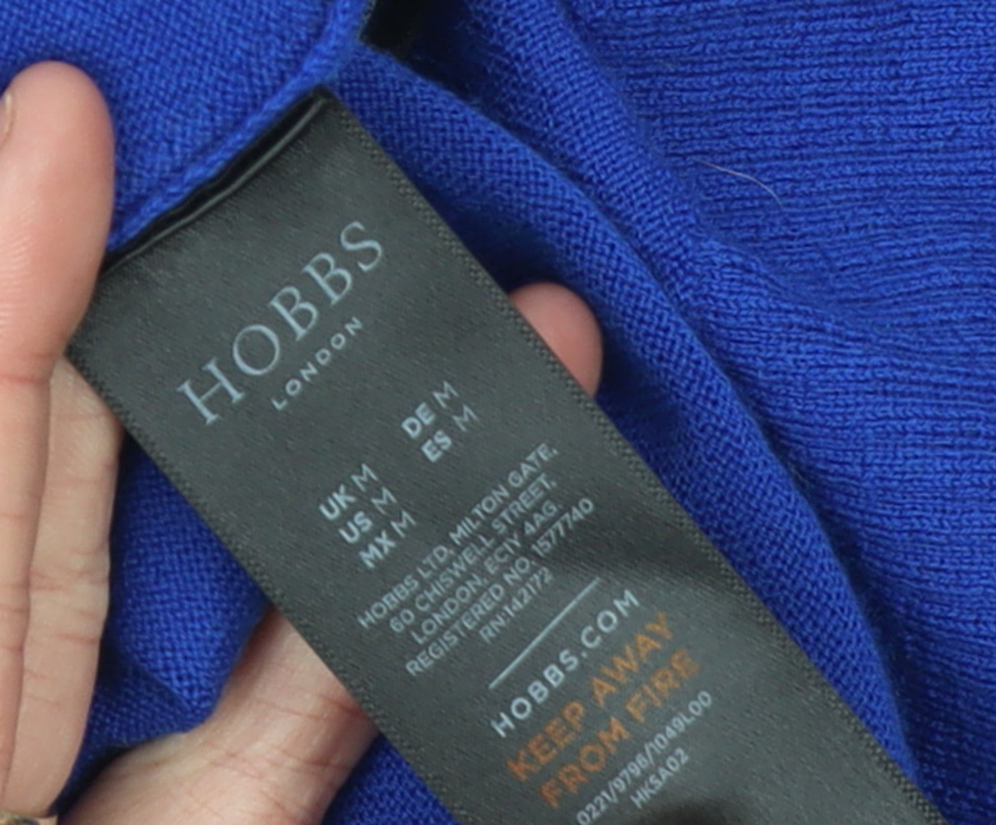 Hobbs Women Blue Wool Knit Shift Dress Size M