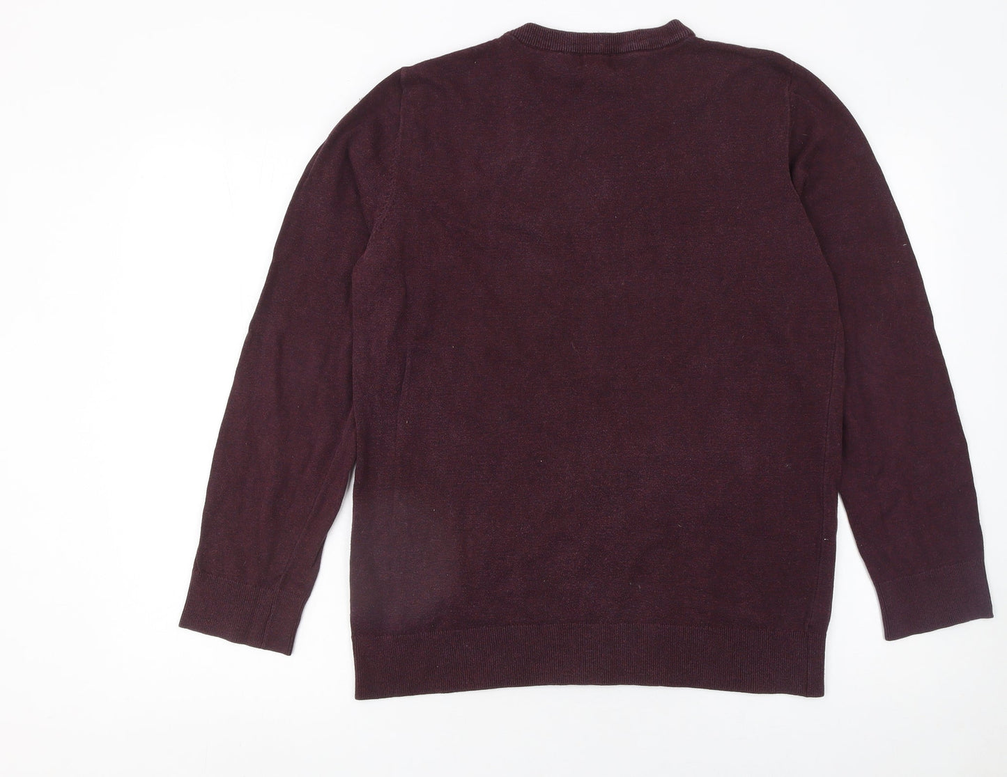 H&M Men's Purple Cotton Crew Neck Pullover Jumper Size M