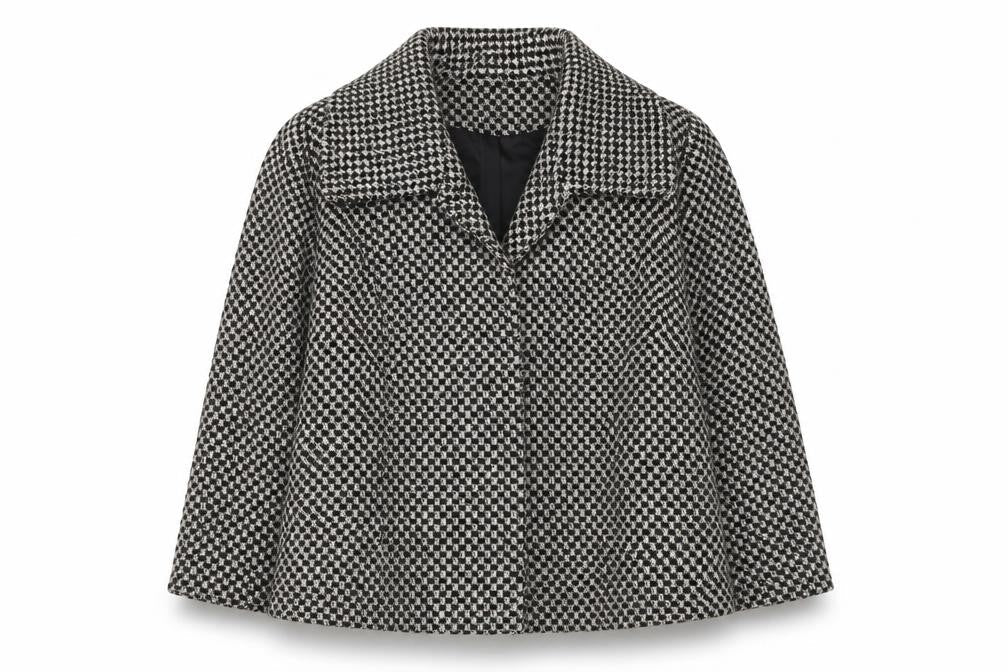 Evie Women’s Brown Houndstooth Tweed Suit Jacket Size 16
