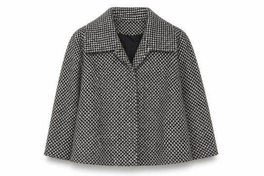 Evie Women’s Brown Houndstooth Tweed Suit Jacket Size 16