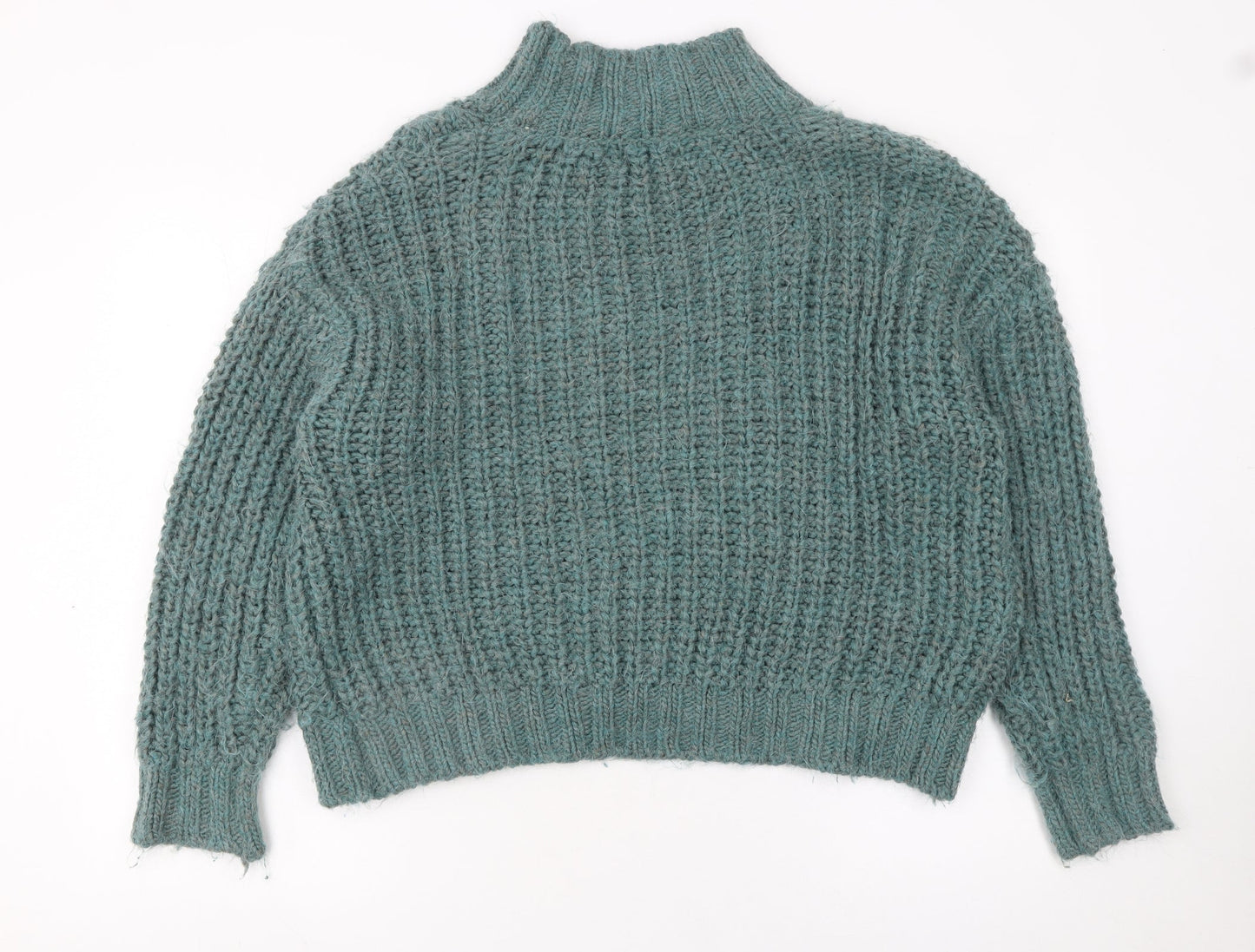 Universal Thread Womens Green Mock Neck Chunky Knit Pullover Jumper Size M