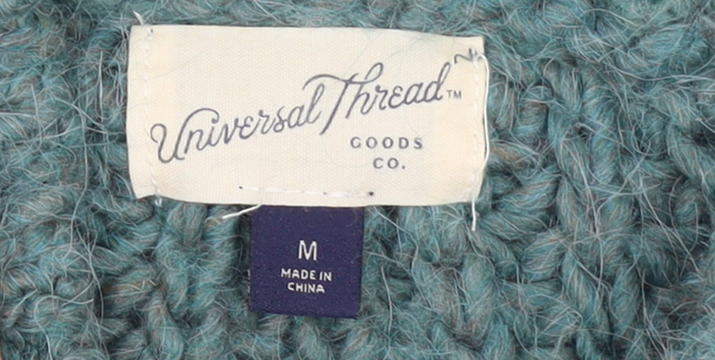 Universal Thread Womens Green Mock Neck Chunky Knit Pullover Jumper Size M
