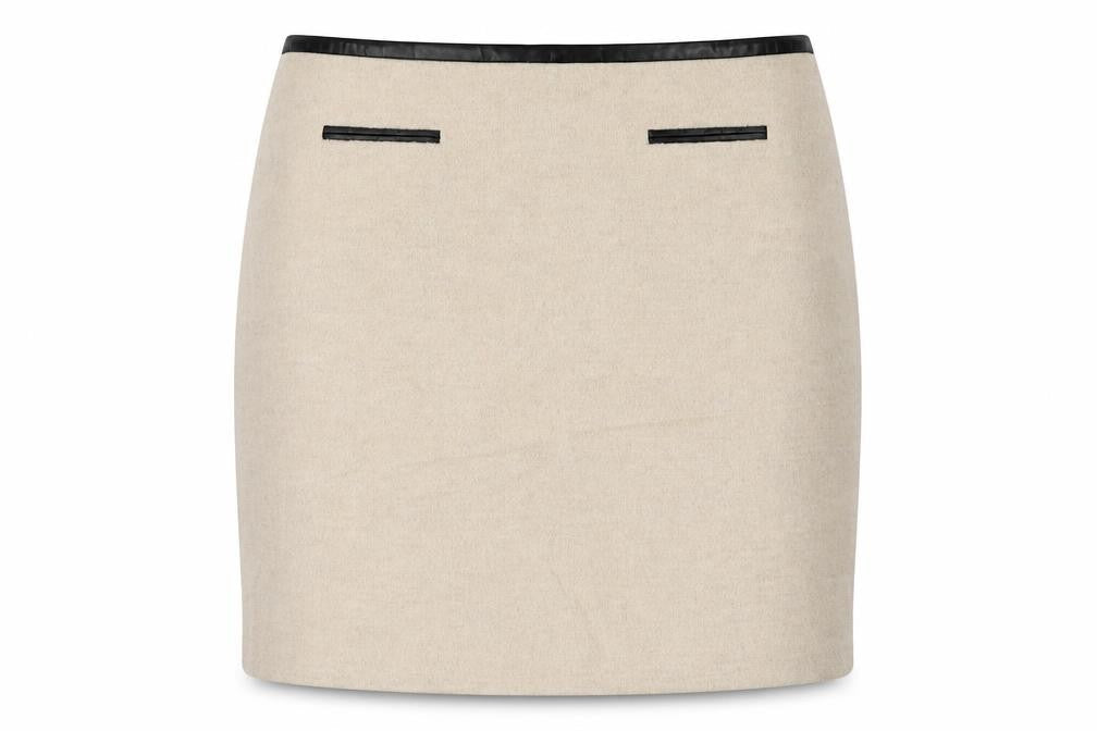 Marks and Spencer Women Beige Wool Blend Knee Length Pencil Skirt UK18