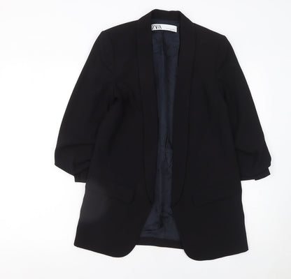 Zara Womens Black XS Longline Tailored Blazer Jacket