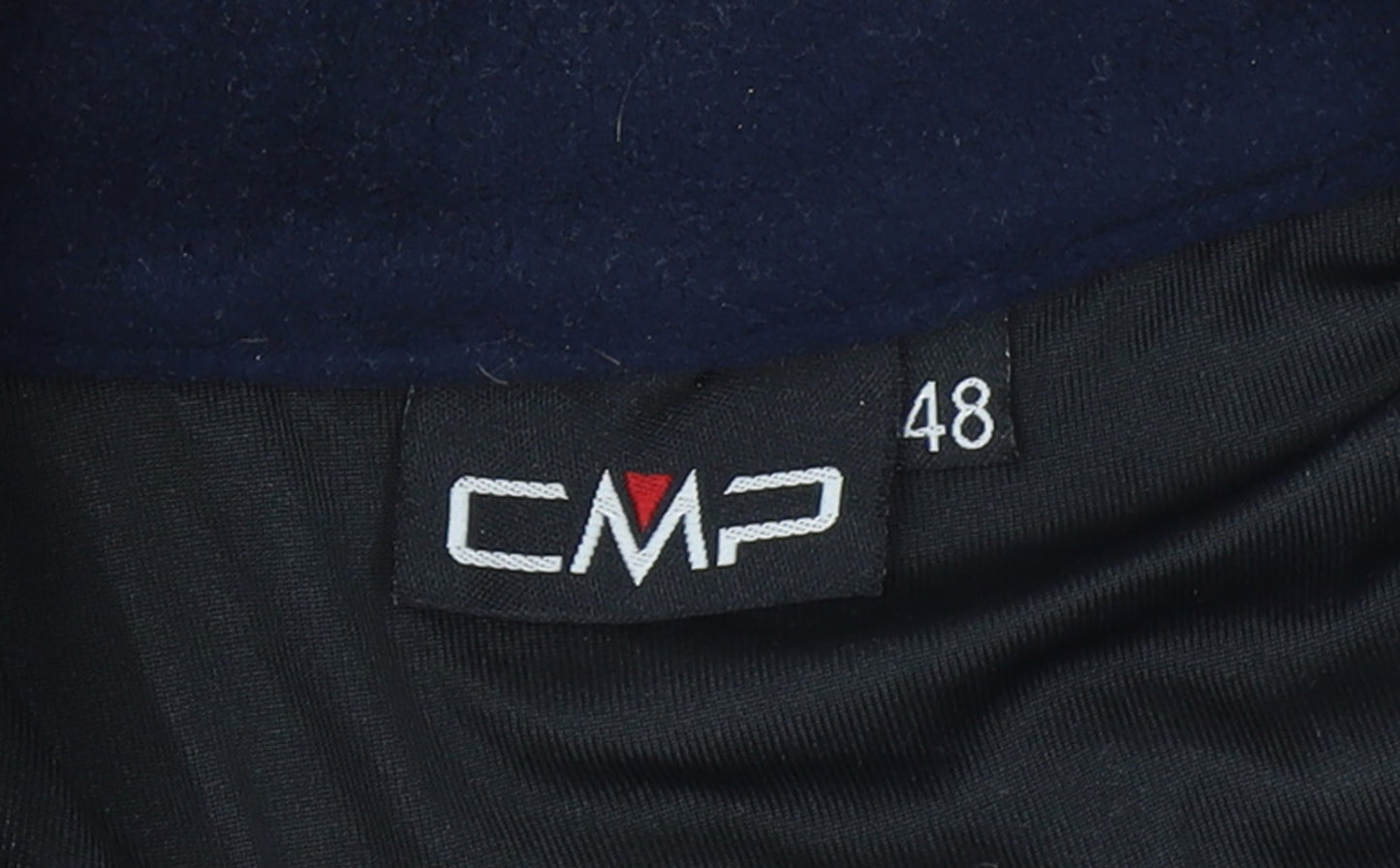 CMP Men's Blue Grey Fair Isle 1/4 Zip Wool Blend Jumper Size M