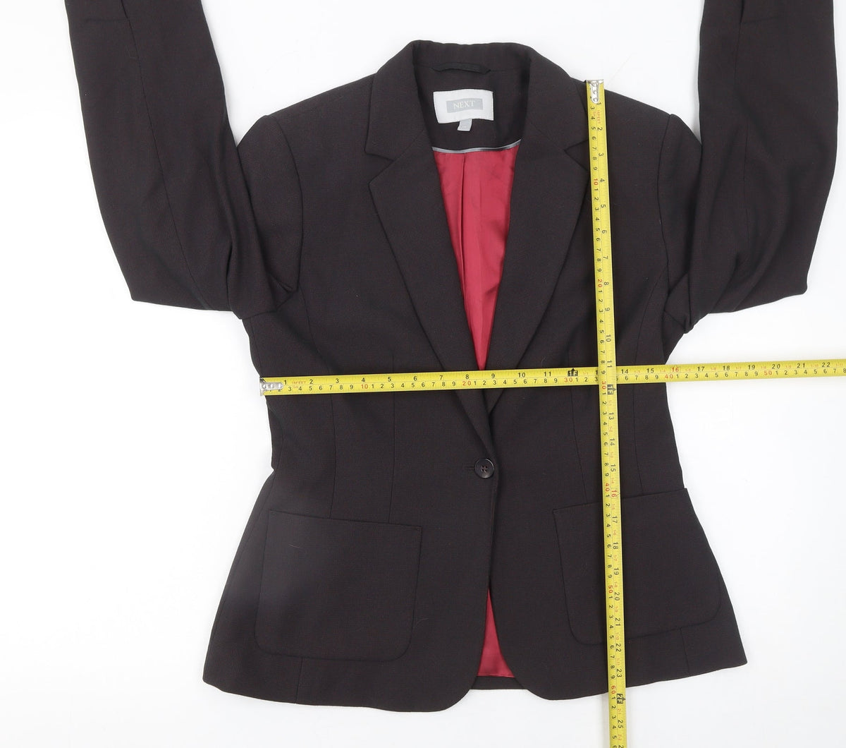 Next Women's Black Size 10 Tailored Single-Breasted Blazer