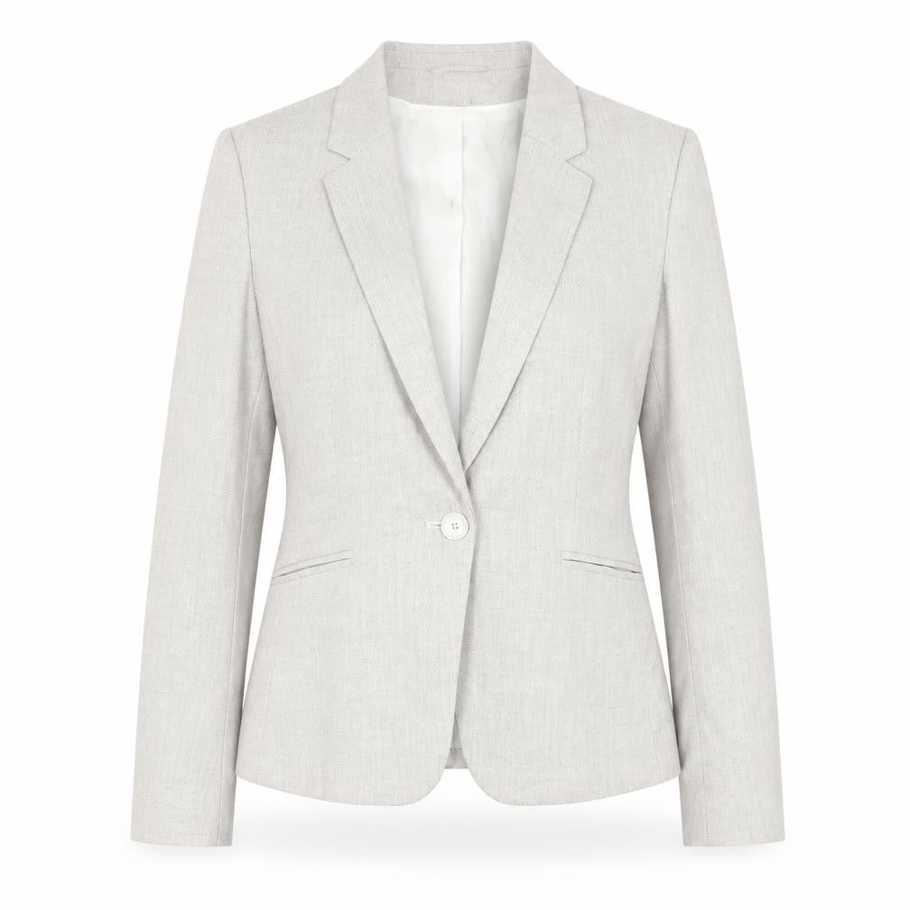 H&M Women’s Beige Tailored Blazer UK 10 Single-Breasted Lined