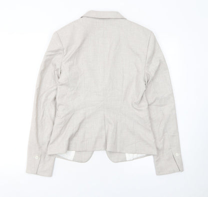 H&M Women’s Beige Tailored Blazer UK 10 Single-Breasted Lined