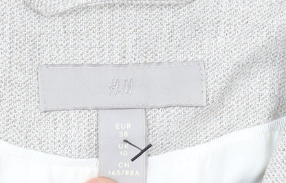 H&M Women’s Beige Tailored Blazer UK 10 Single-Breasted Lined