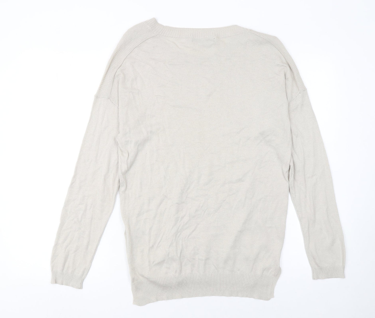 Marks and Spencer Women’s Beige Crew Neck Long Sleeve Jumper Size 12