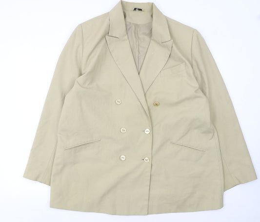 Kiss Collection Beige Double-Breasted Blazer Jacket Women’s Size 18