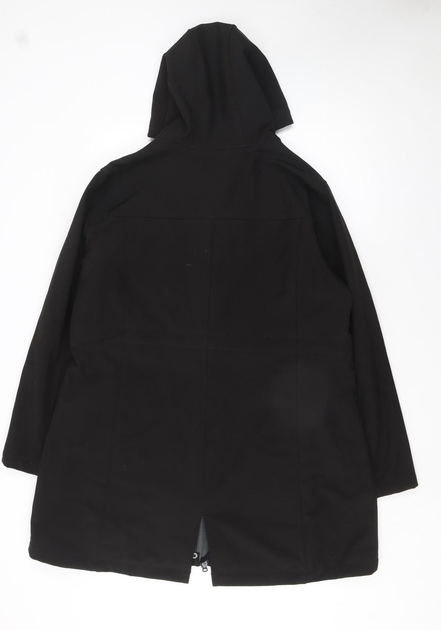 33,000ft Women's Black Hooded Softshell Parka Jacket XL Water Resistant