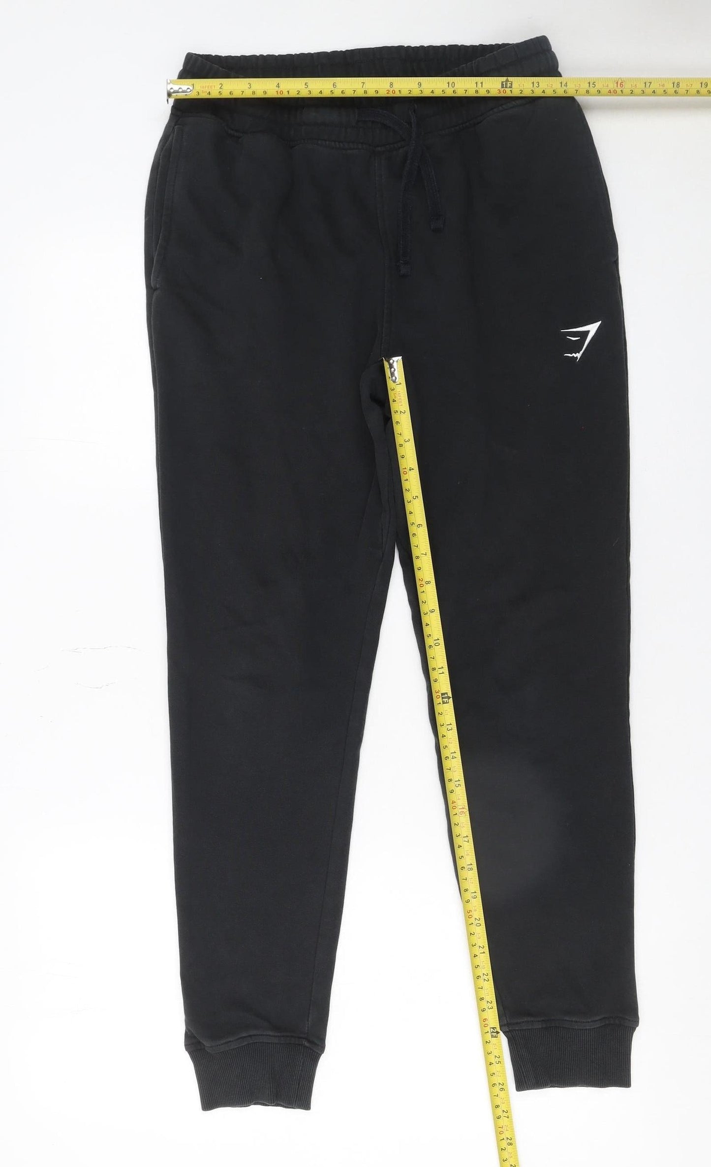 Gymshark Womens Black Small Jogger Sweatpants Fleece Tapered Fit