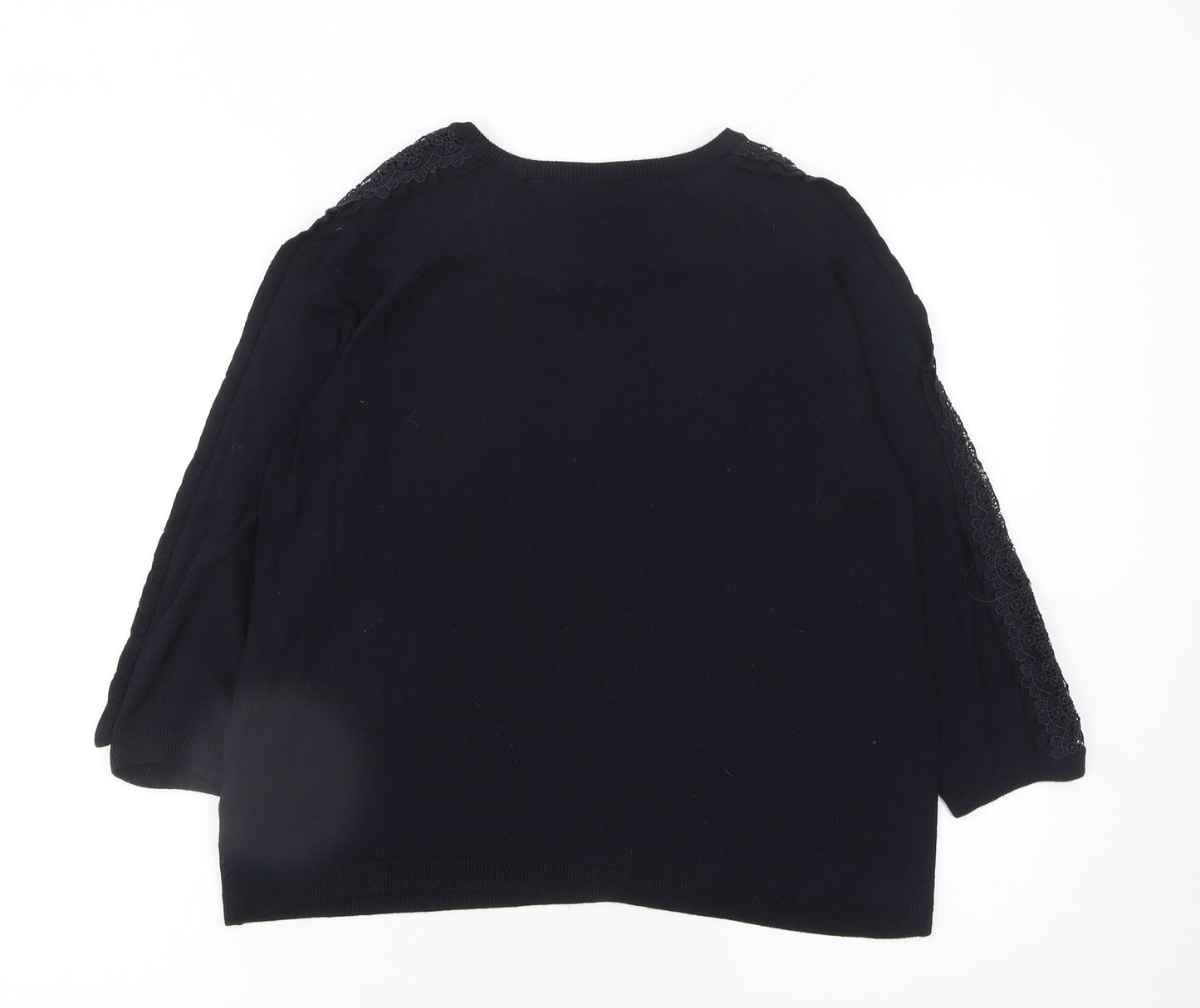 Marks and Spencer Women’s Black Lace Trim 3/4 Sleeve Jumper Size 12