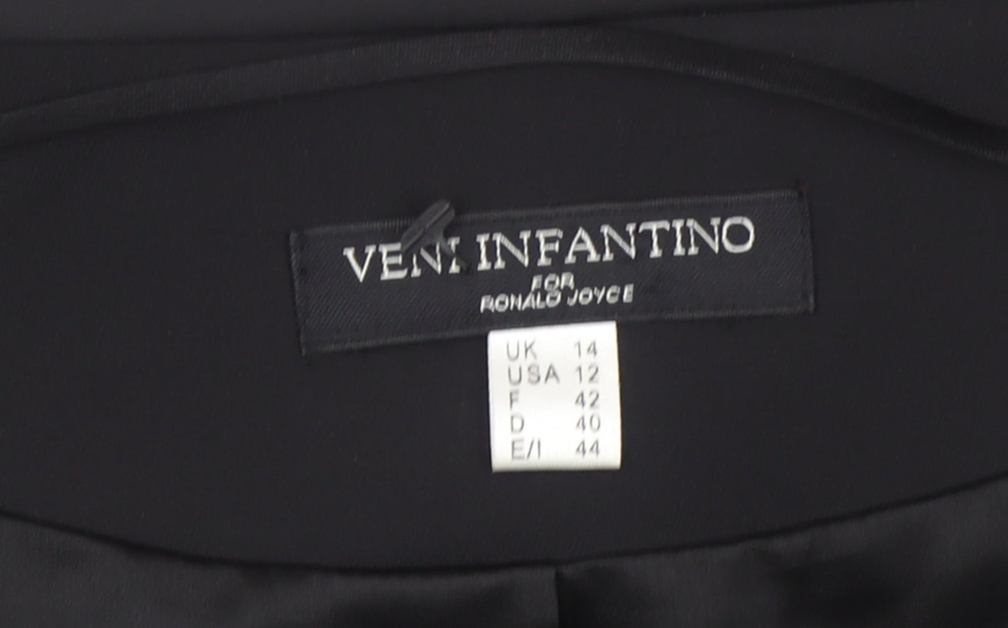 Veni Infantino Women Black Size 14 Cropped Tailored Suit Top