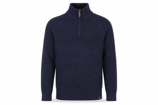 FatFace Men's Blue 1/4 Zip High Neck Chunky Knit Jumper L