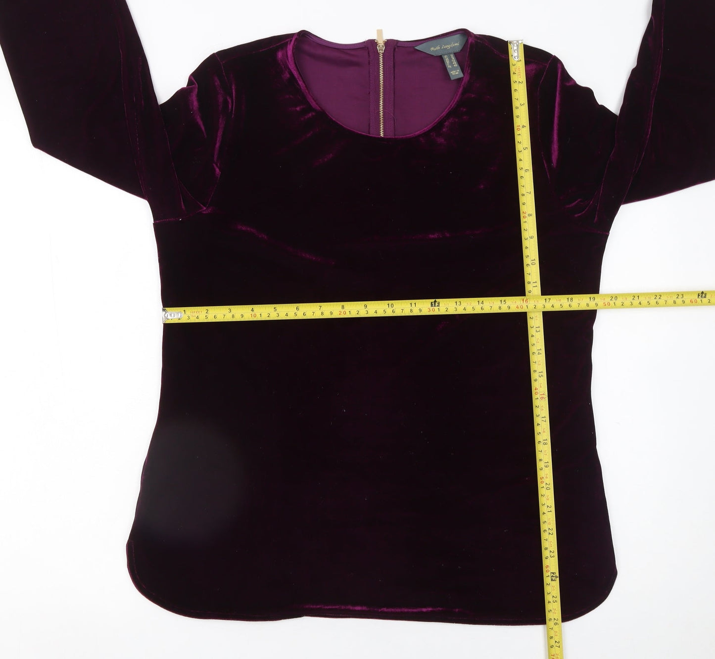 Ruth Langsford Women's Purple Velvet Long Sleeve Blouse UK 16
