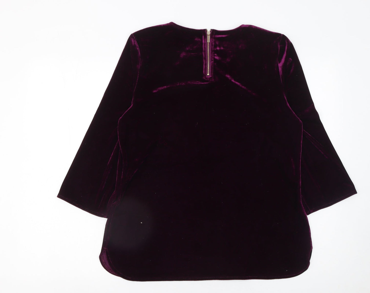 Ruth Langsford Women's Purple Velvet Long Sleeve Blouse UK 16