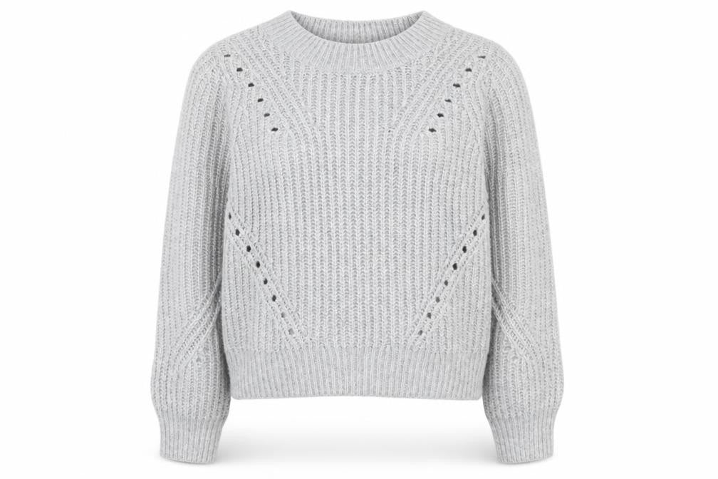 GAP Women’s Grey Chunky-Knit Crew Neck Pullover Jumper Size L