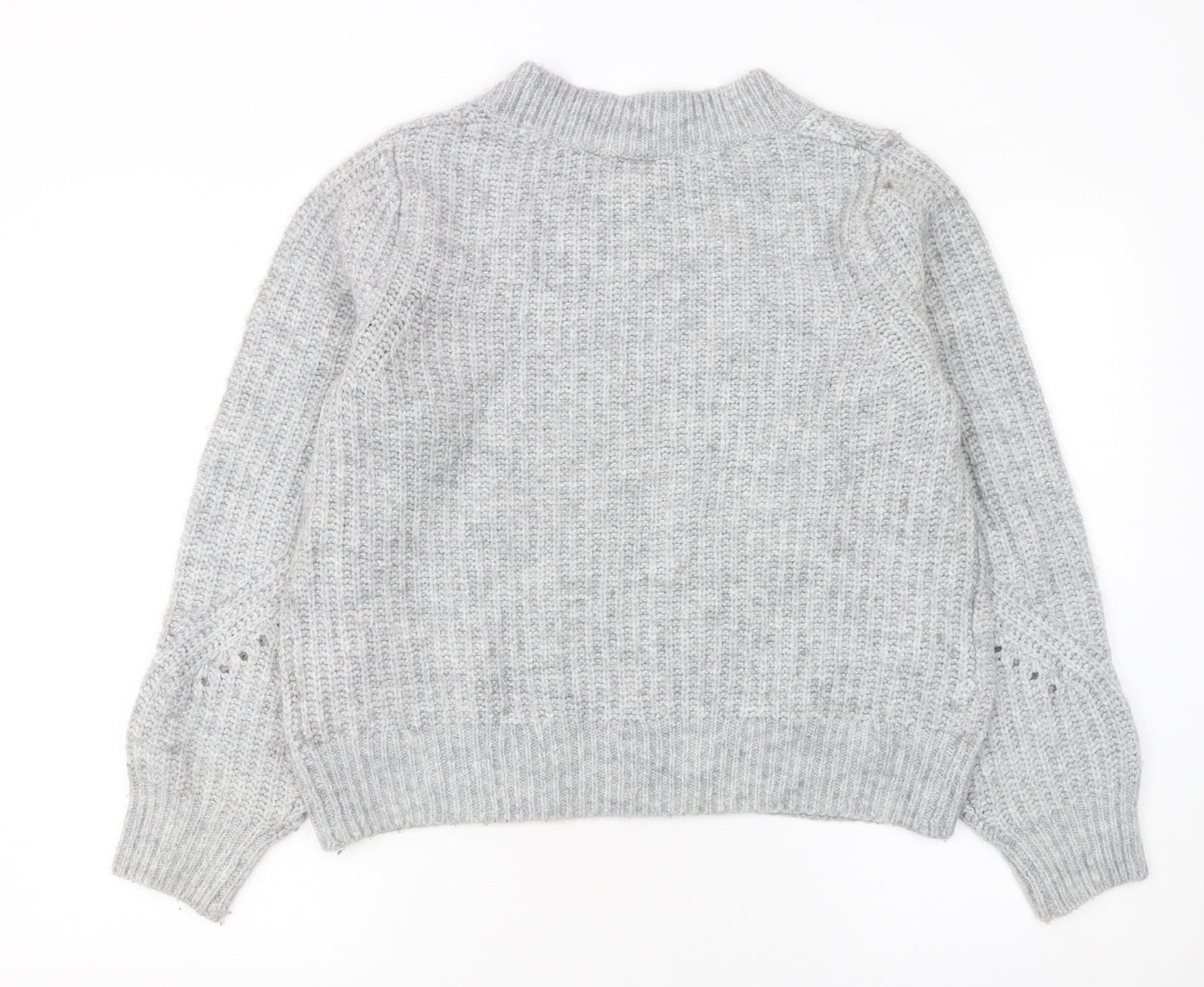 GAP Women’s Grey Chunky-Knit Crew Neck Pullover Jumper Size L