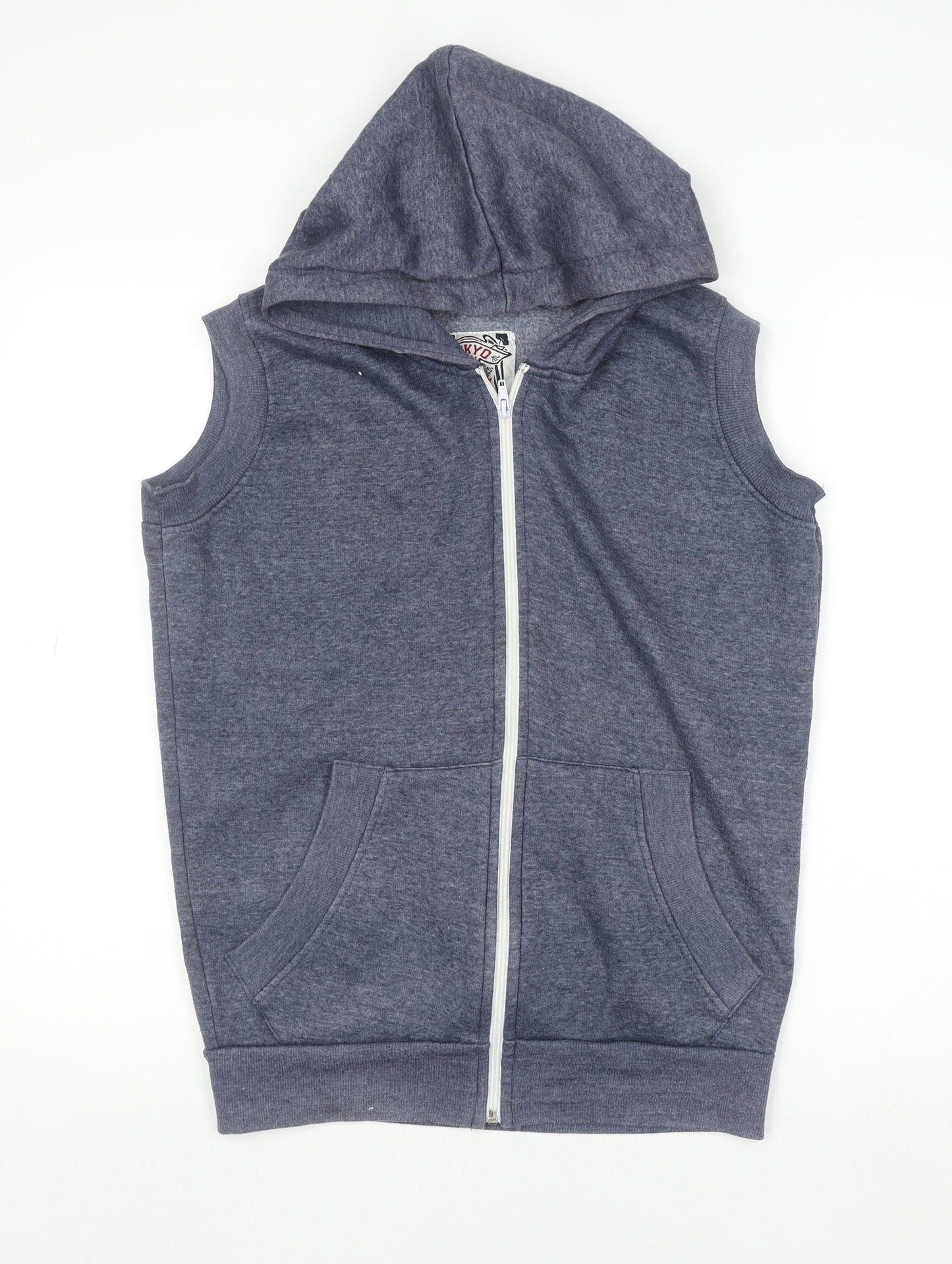 Tokyo Tigers Men's Grey Sleeveless Full Zip Hoodie Vest S
