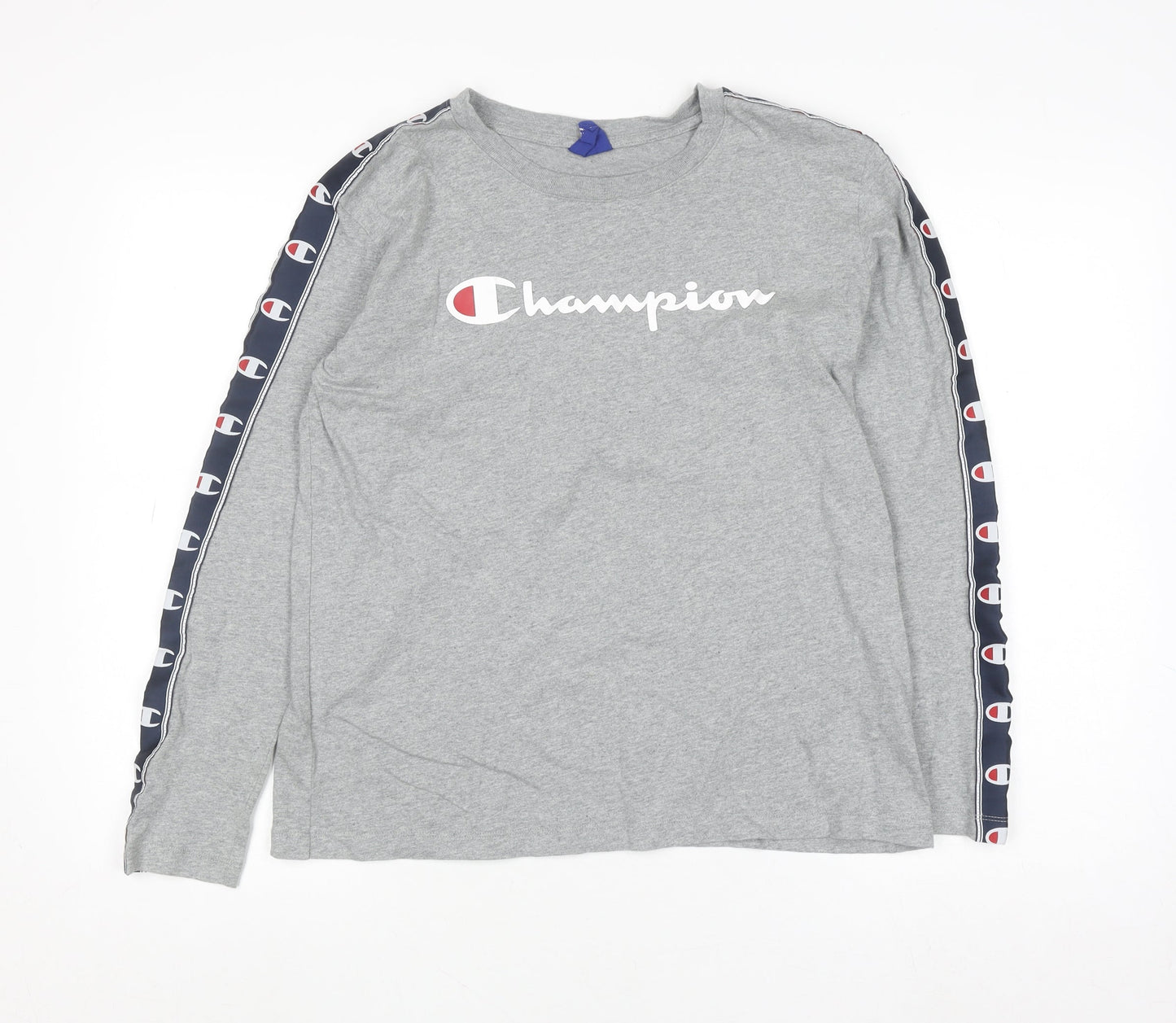 Champion Men's Grey Long Sleeve Crew Neck Sweatshirt Medium