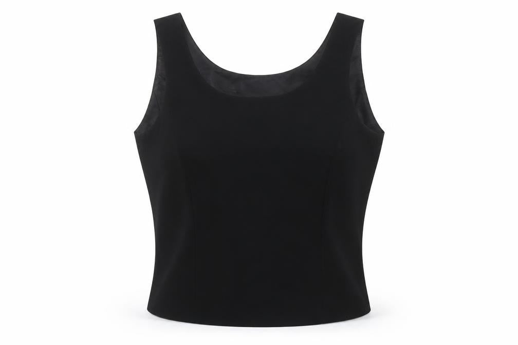 Albert Nipon Women’s Black Scoop Neck Sleeveless Formal Blouse Size 8