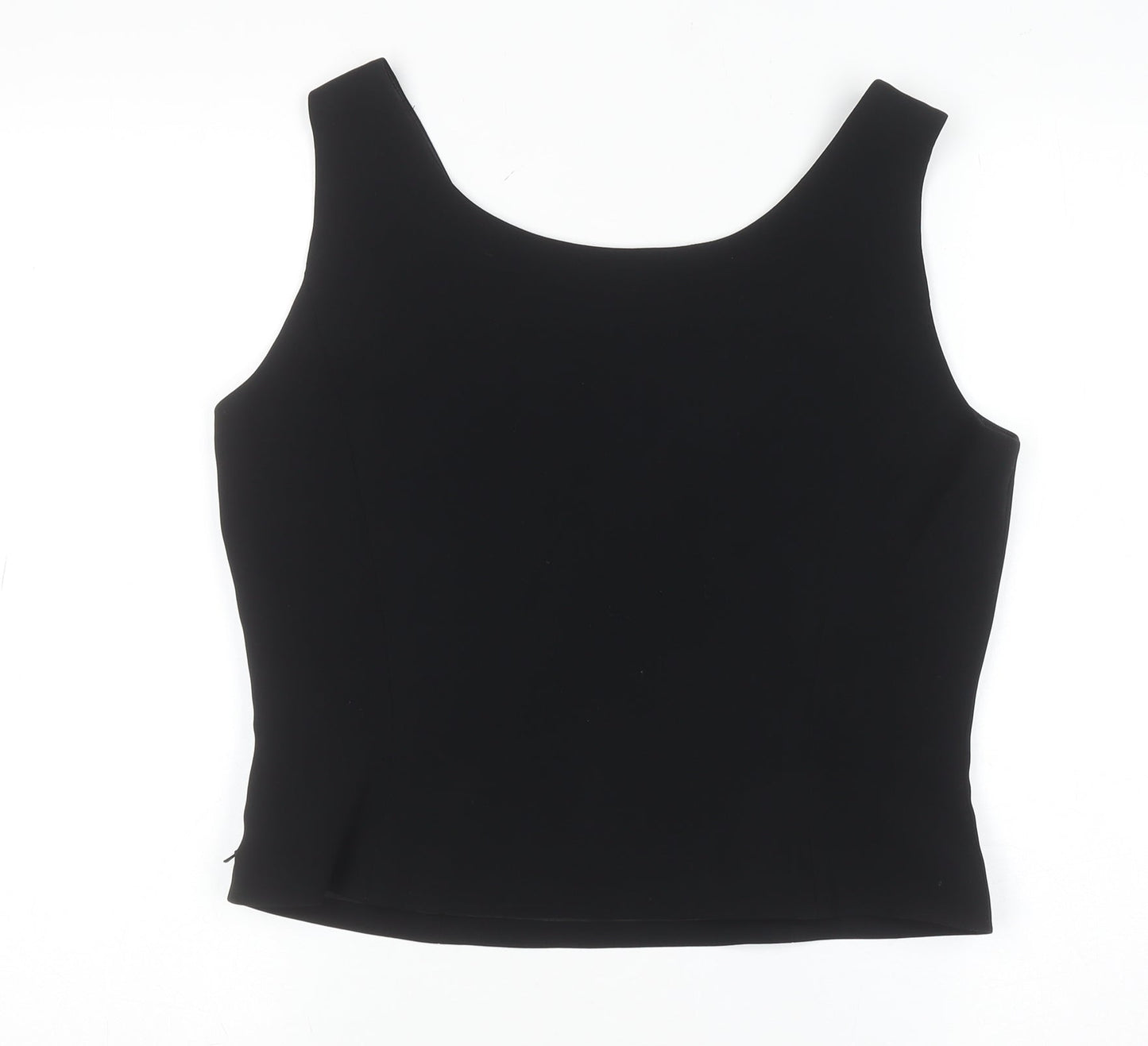 Albert Nipon Women’s Black Scoop Neck Sleeveless Formal Blouse Size 8