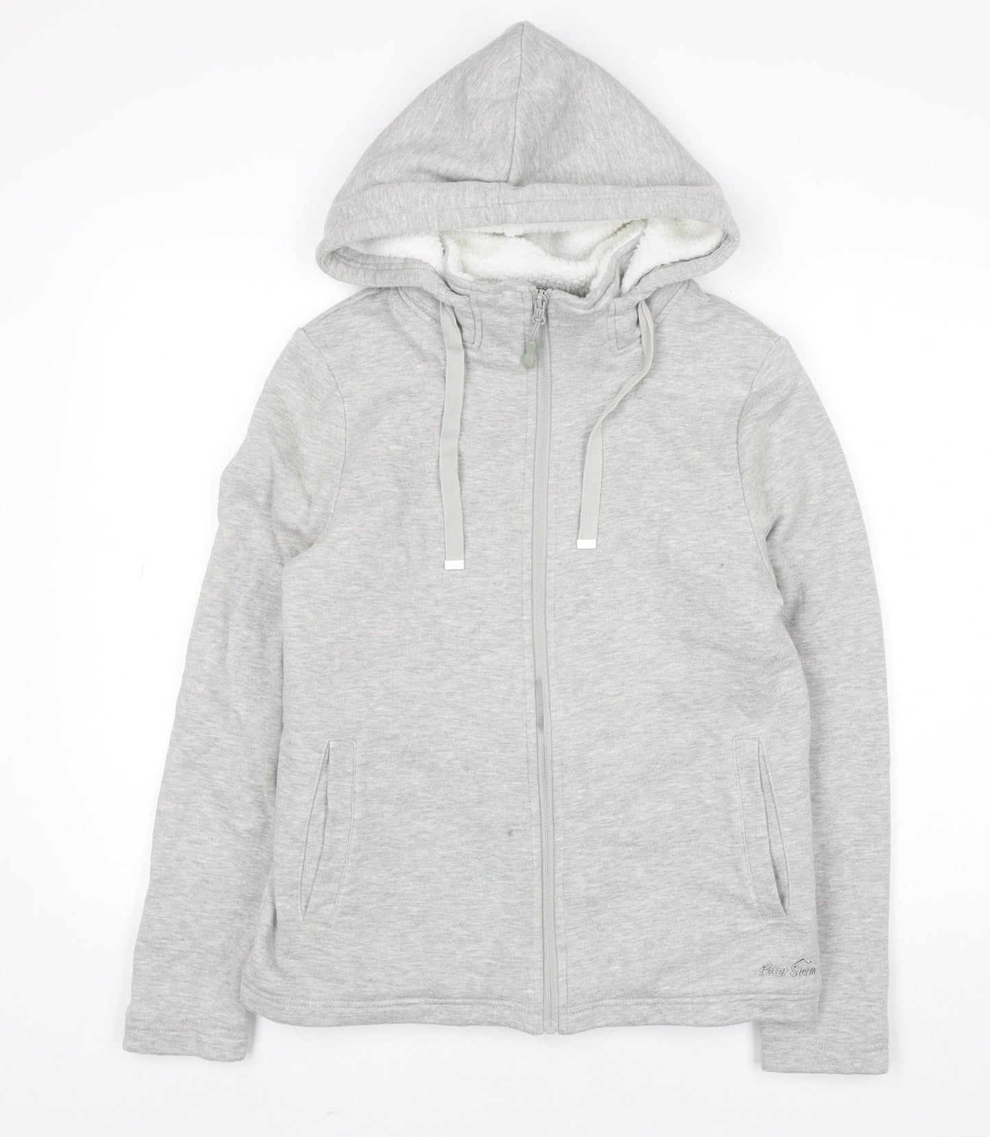 Peter Storm Women's Grey Full Zip Hoodie Size 10 Lined Warm Casual