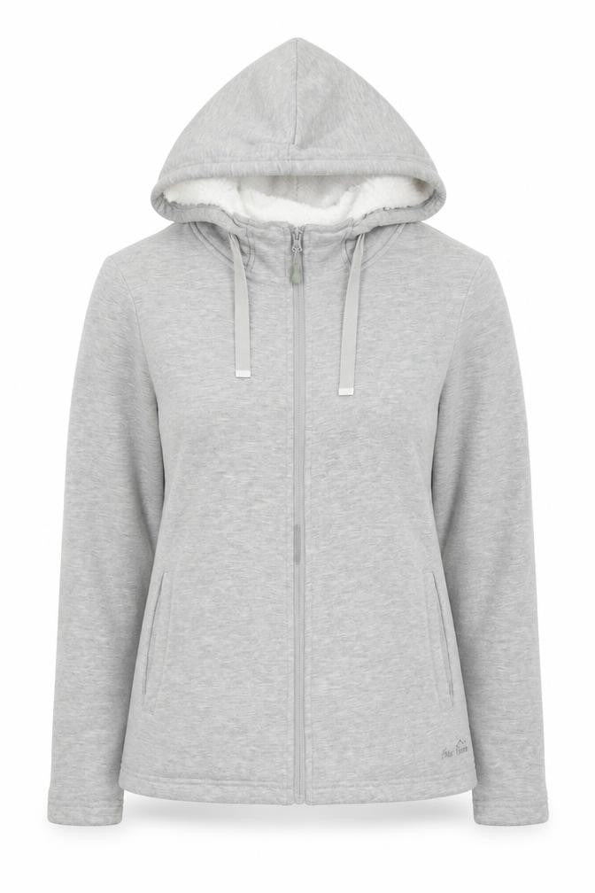 Peter Storm Women's Grey Full Zip Hoodie Size 10 Lined Warm Casual