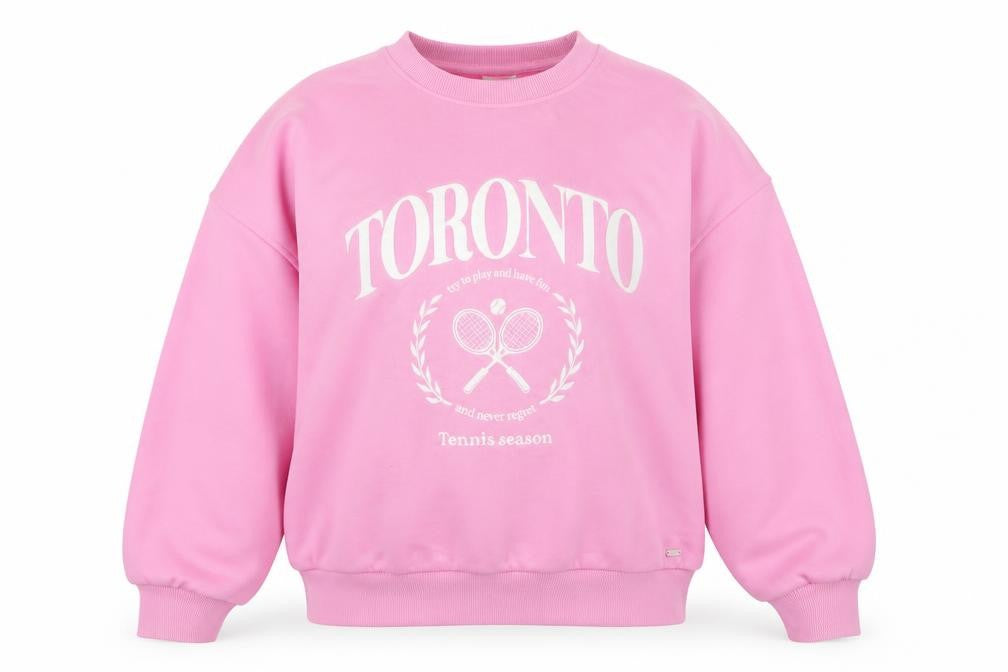 Pull&Bear Women's Pink Toronto Graphic Pullover Sweatshirt Size S