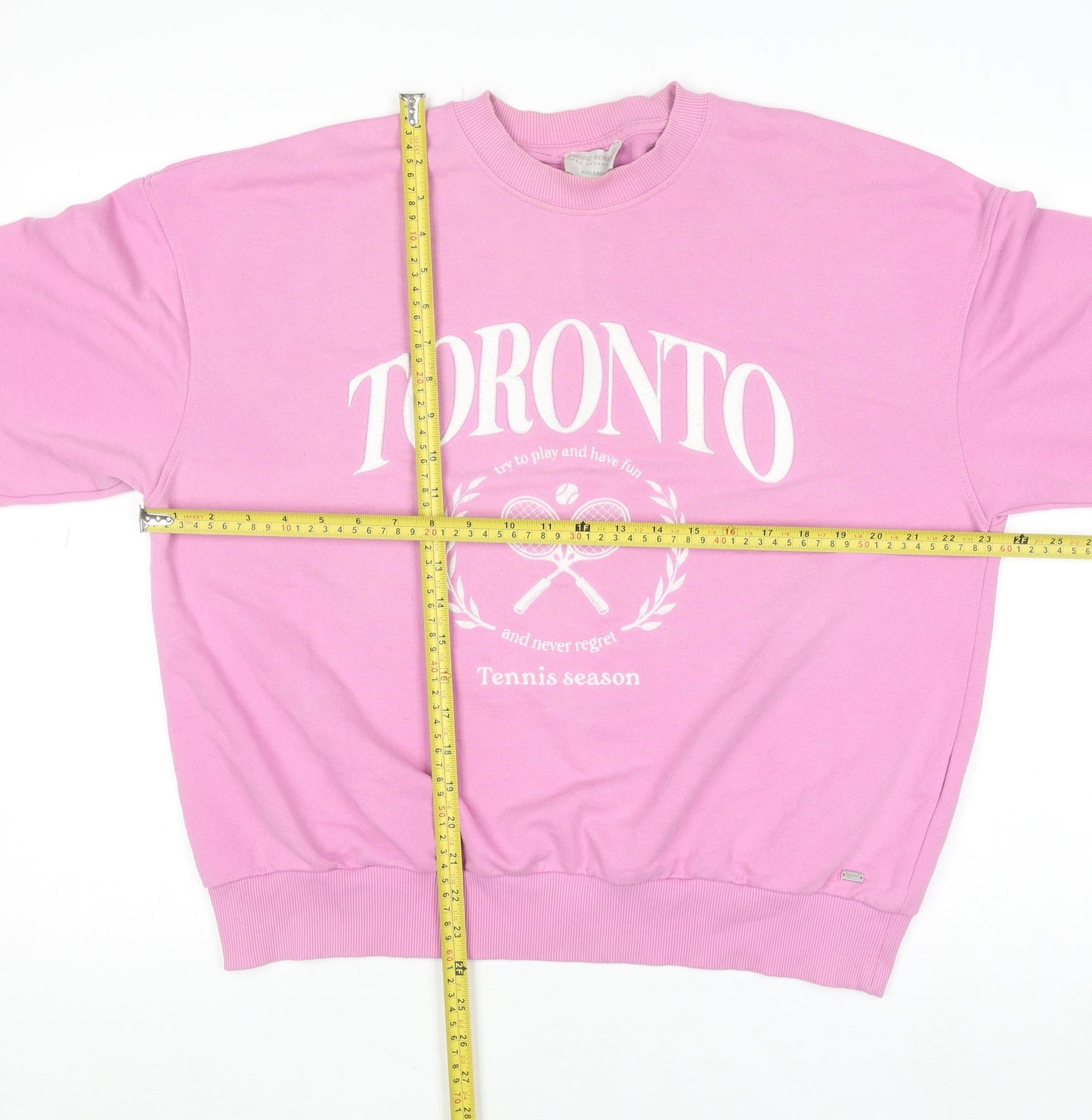 Pull & Bear Women's Pink Toronto Graphic Pullover Sweatshirt Size S