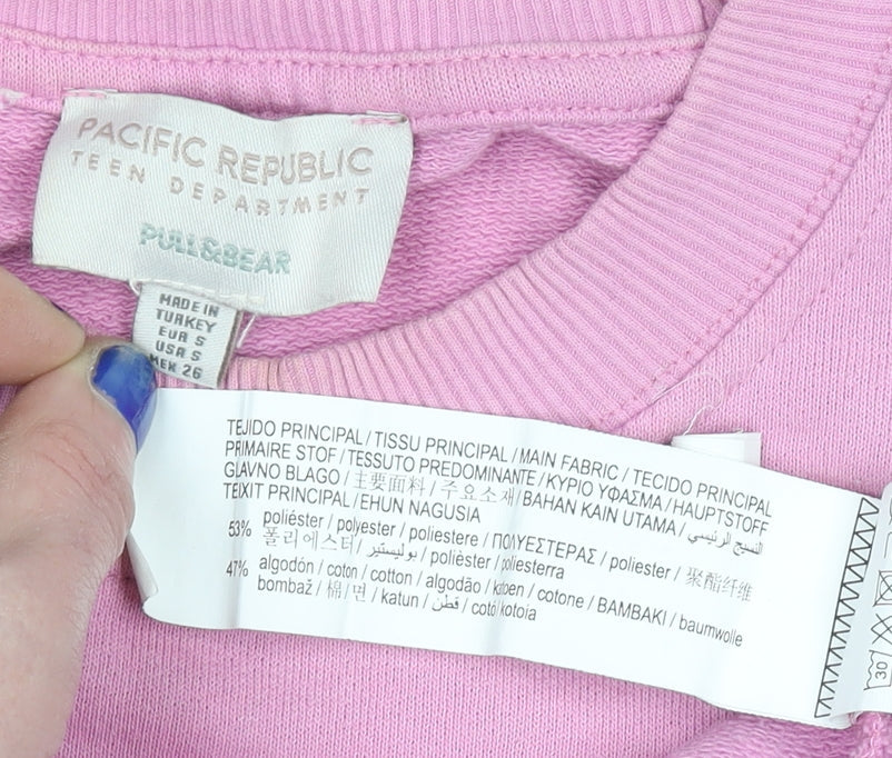 Pull & Bear Women's Pink Toronto Graphic Pullover Sweatshirt Size S