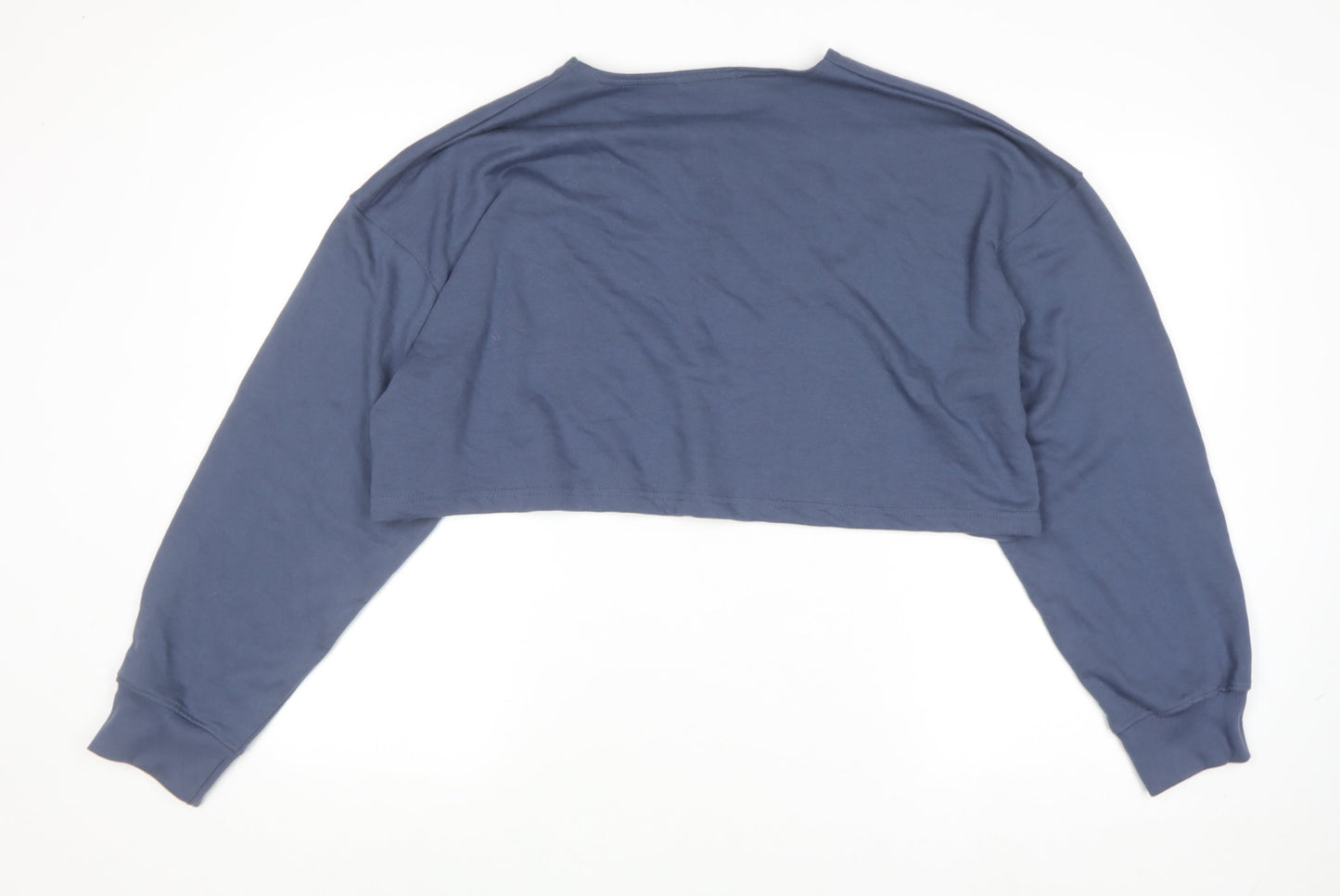 Mister A Women Blue Cropped Pullover Sweatshirt UK 16 Cotton Blend