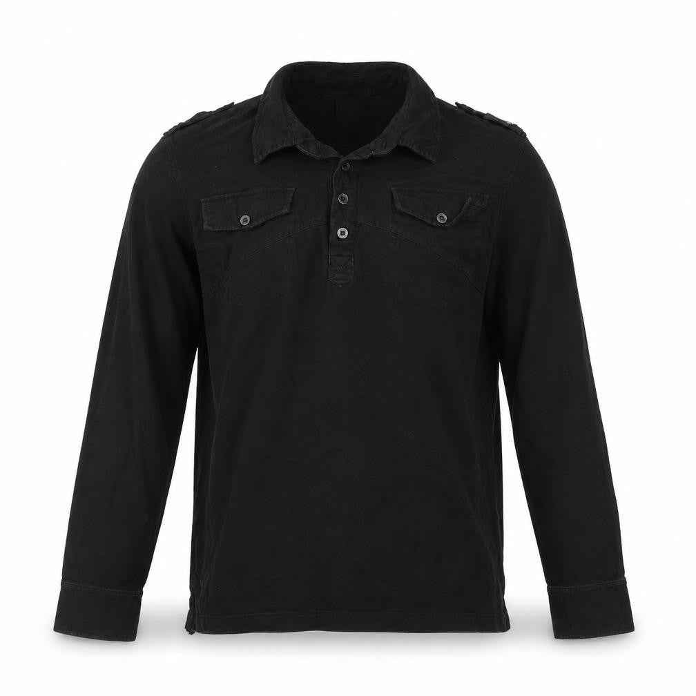 Bench Men's Black Cotton Long Sleeve Button-Up Shirt Size L