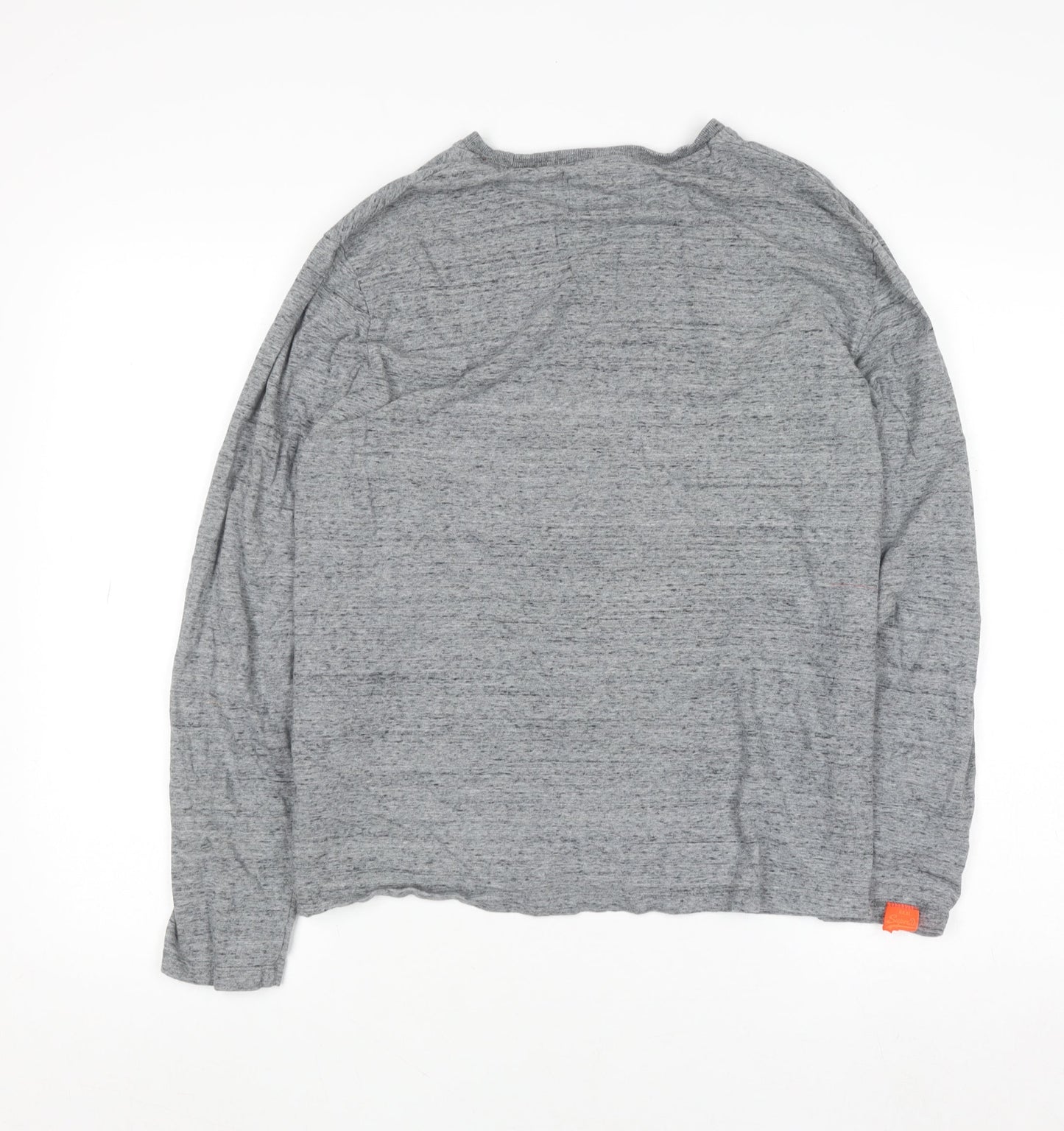 Superdry Men's Grey Long Sleeve Crew Neck Cotton Top M